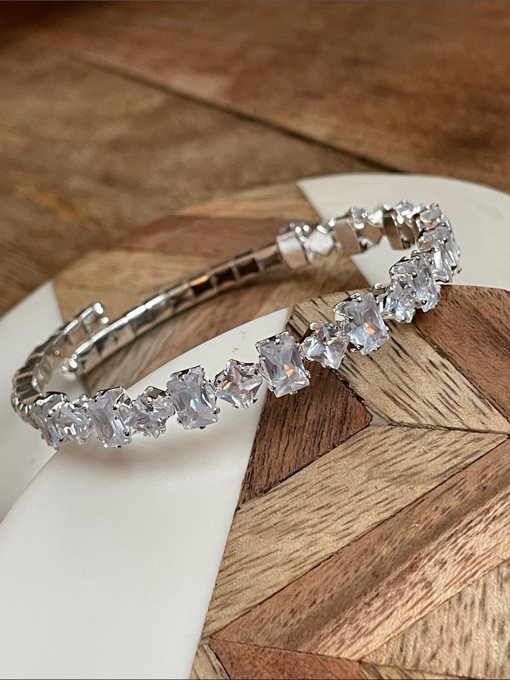 Silver Cubic Zirconia Tennis Bracelet - Clear Stones